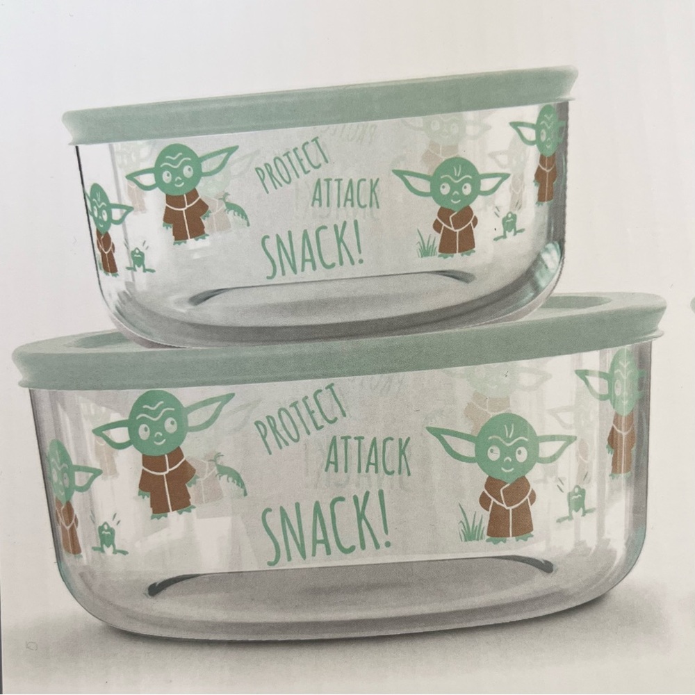 Pyrex Star Wars The Child Baby Yoda Glass Food Storage Containers Bowls 4 PC Set